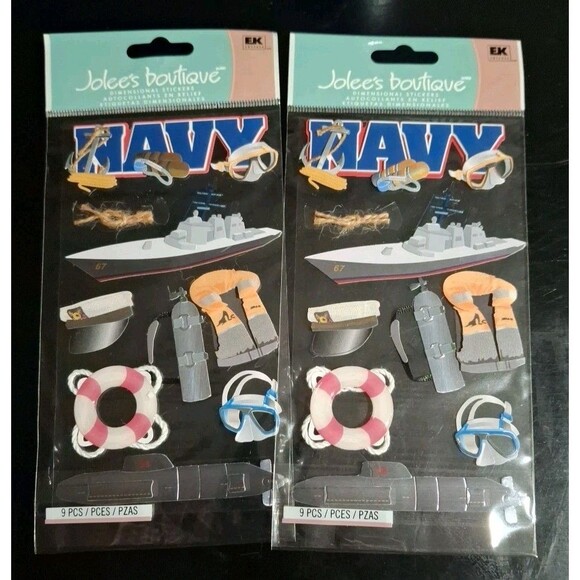 Jolee's Boutique 3-D stickers Navy Armada Sailor Military Theme 86334 2 Pks - Picture 1 of 2